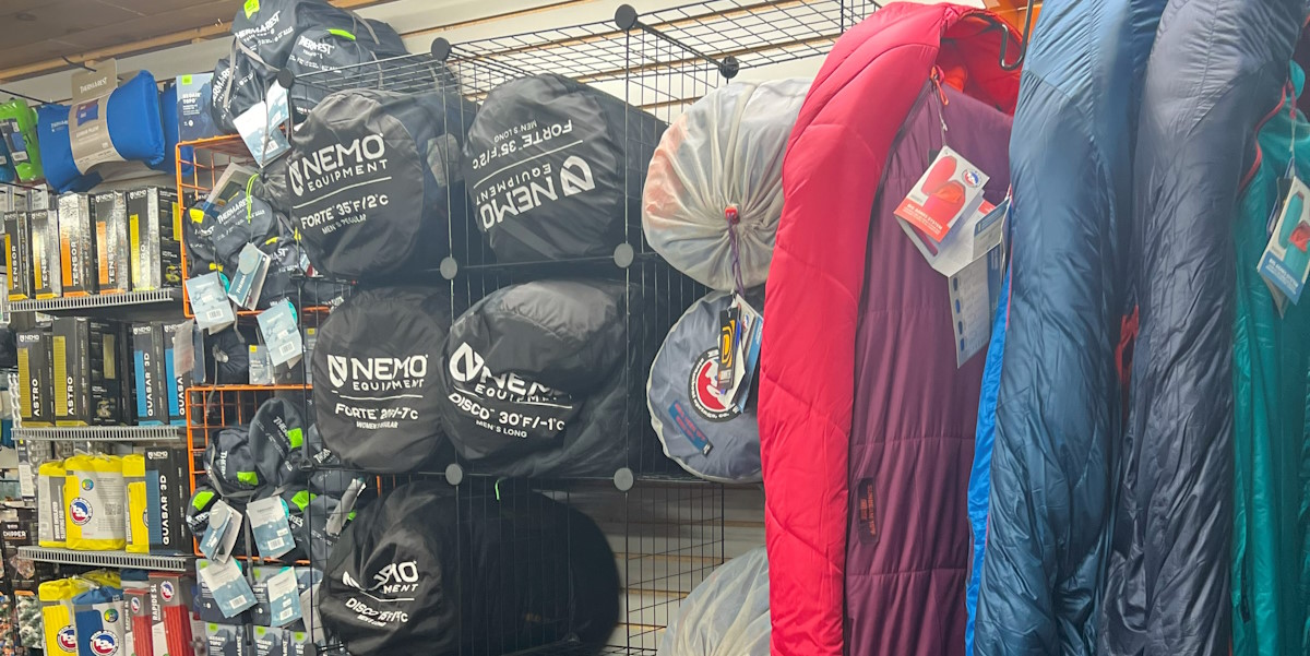sleeping bags at Outdoor Store